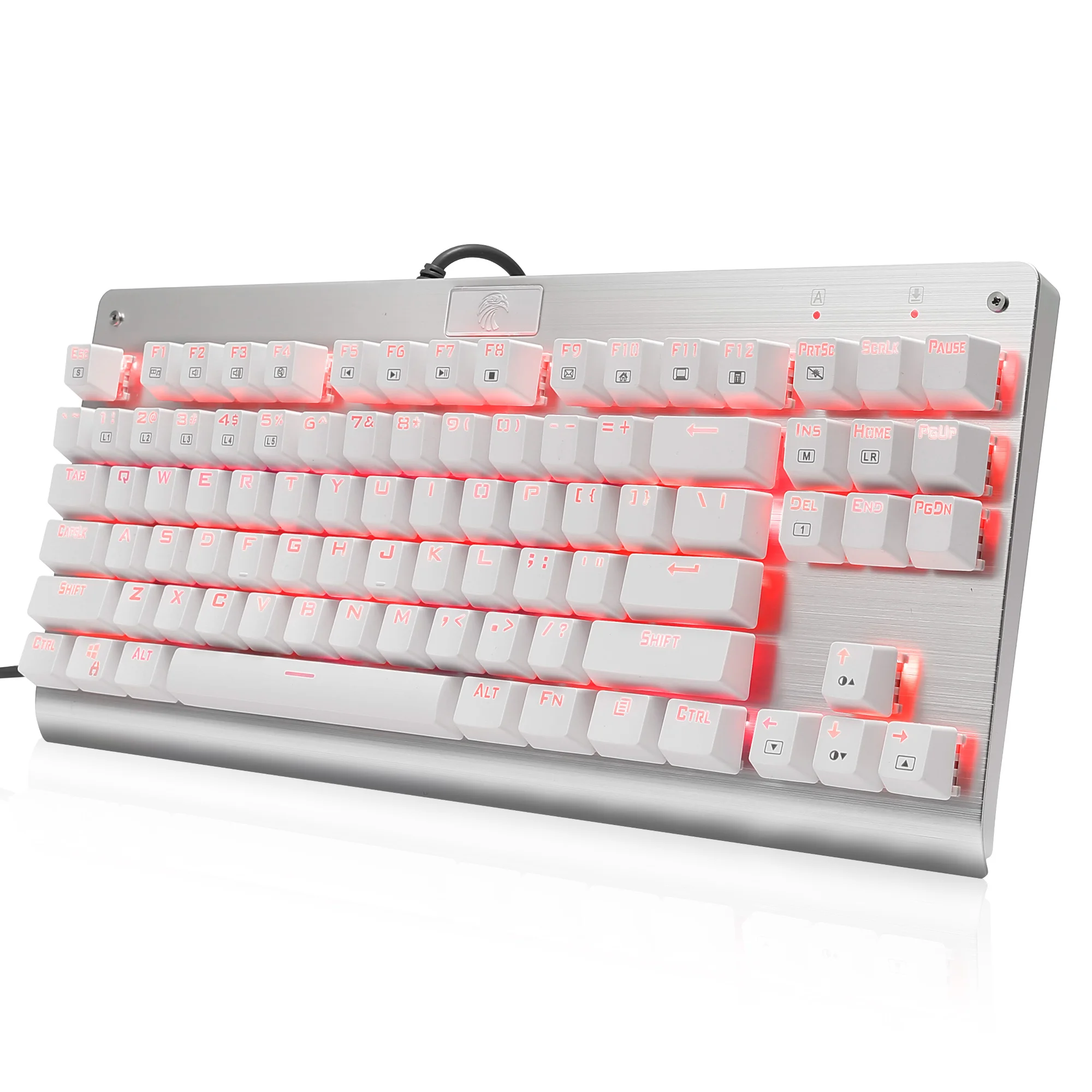 Z-77 Eagle RGB с подсветкой Tenkeyless Механическая игровая клавиатура 87 ключ синий переключатель анти-ореолы тактильная Clicky Gamer клавиатура