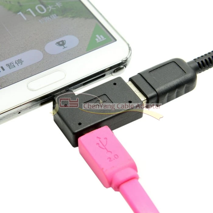 1 шт./лот 90 градусов левый Угловой Micro USB 2 0 хост адаптер OTG с питанием для Galaxy S3 S4 S5