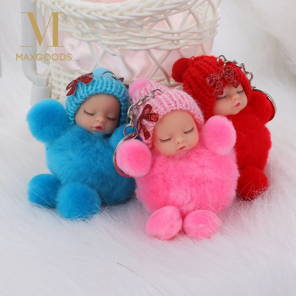 1 шт. милые спальные детские Боути пушистым помпоном из меха брелок Плюшевая