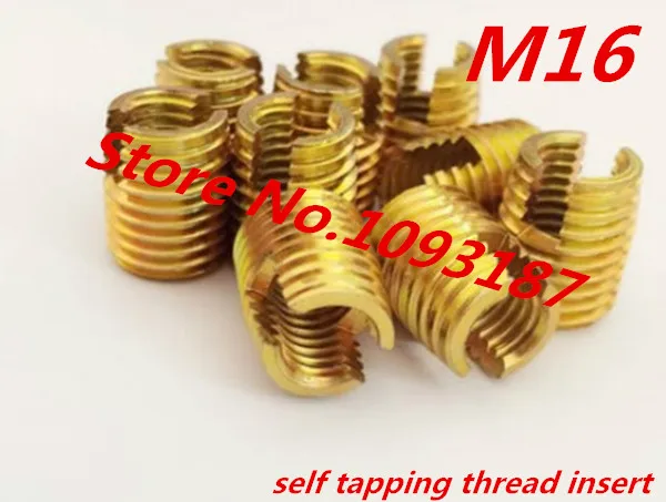 

5pcs M16*2 m16 Self Tapping insert/Self Tapping Screw Bushing/Carbon Steel 302 slotted type Wire Thread Repair Insert