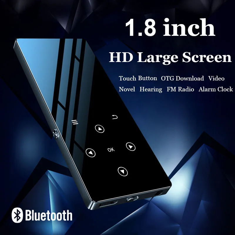 HLTON 8 Гб металлический Bluetooth MP3 Плеер 1 дюймов сенсорная кнопка FM радио Запись