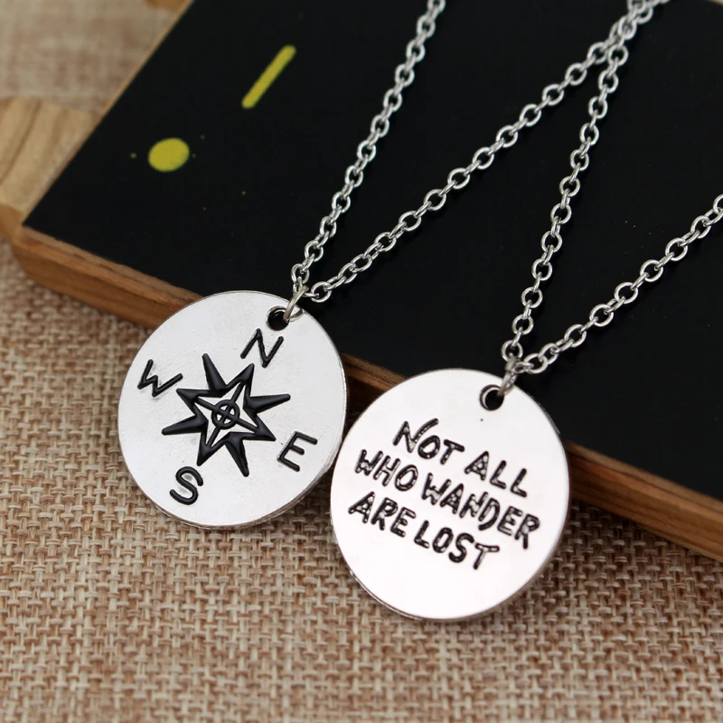 MQCHUN не все кто блуждают теряются путешествие ожерелье путешественника компасом