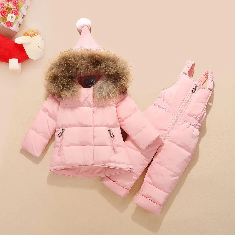 Winter Kids Clothes Girls Boys Down Coat Children Warm Snowsuit Outerwear +Romper Clothing Set Russian children's jackets | Детская