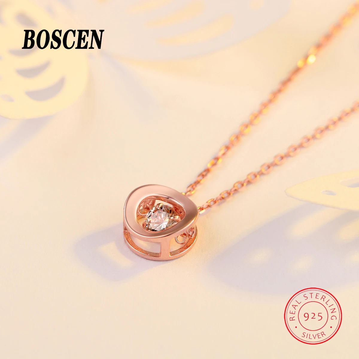 Женское колье с кулоном BOSCEN из стерлингового серебра 925 пробы цирконием подарок