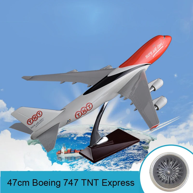 Модель самолета из смолы 47 см модель Боинг 747 TNT Express Airlines B747 дыхательных путей