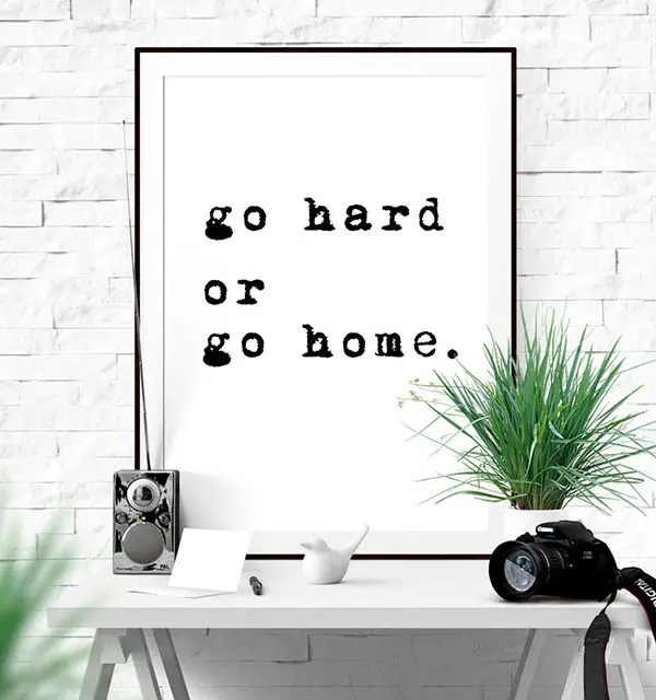 Картина на холсте Go Hard или Home Мотивирующий занятия фитнесом художественный