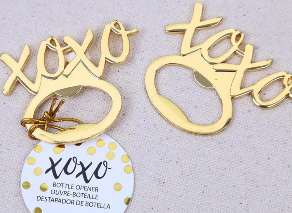Новейшая мода новинка легированный металл золотой XOXO открывалка для пивных