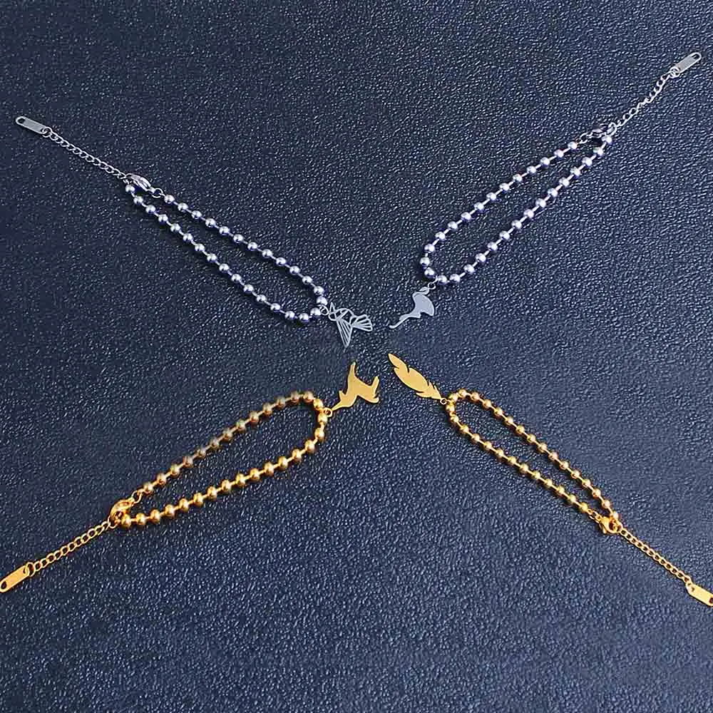 Цепь из нержавеющей стали звено пара брелок лучшие друзья braclet для женщин