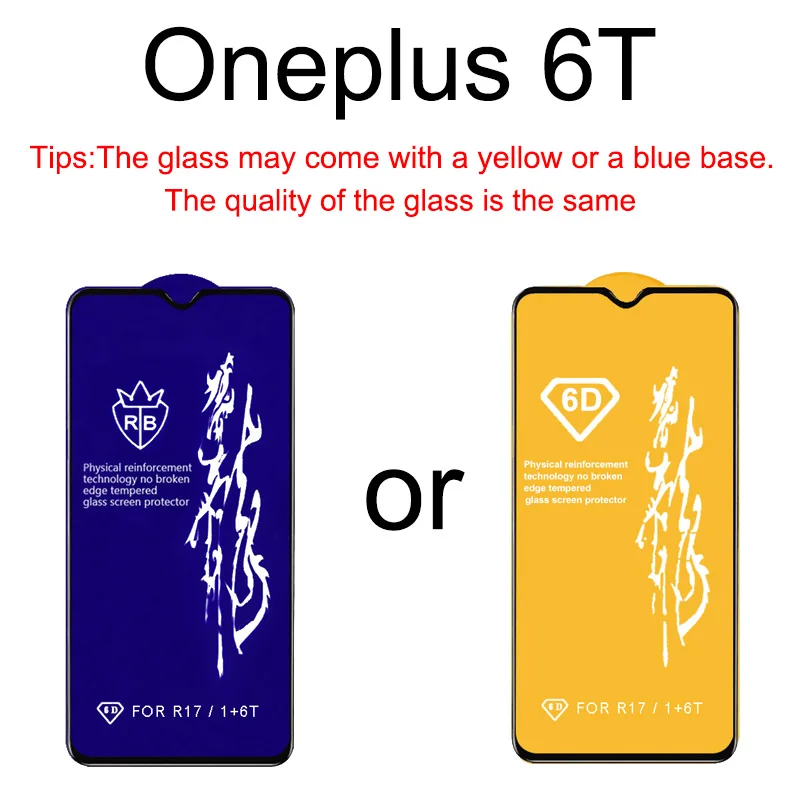 for Oneplus 6T 6D стекло для Oneplus 7T 7 Pro 6t защита экрана Oneplus7t Оригинальное закаленное стекло для One Plus Oneplus 7T 7 Pro 6t 6 5t 7pro - Цвет: for Oneplus 6T