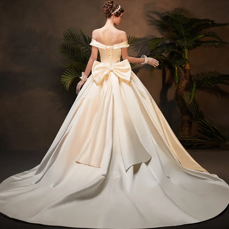 luxury White Stain Wedding Dresses 2019 Simple Dress Bridal Gown Party vestido de noiva princesa | Свадьбы и торжества