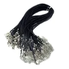 100 шт.50 шт.20 шт.лот, оптовая продажа, черный кожаный шнур, ожерелье, цепь, сделай сам, шнурок, веревка, карабин, кожаные ювелирные цепи