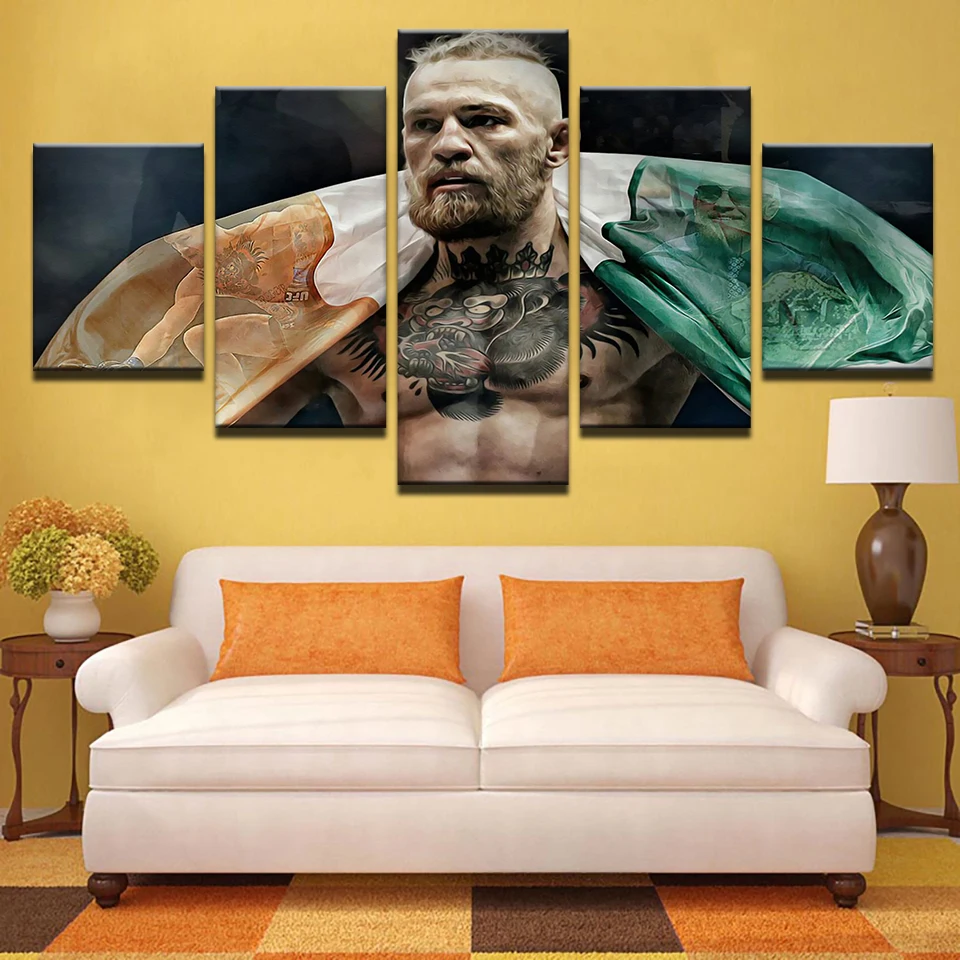 Модульные картины для украшения дома на холсте 5 панелей Conor McGregor винтажные