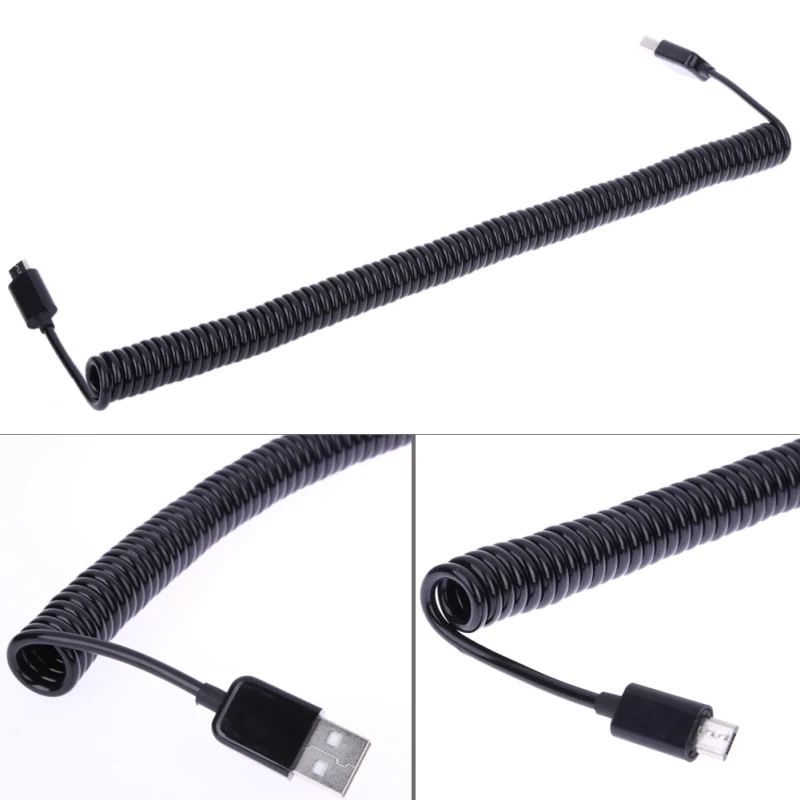 25 см-3 м продлить спиральный обмотанный USB 2 0 Папа-папа выпуклый кабель микро-usb B 5Pin