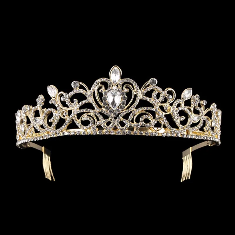 Стразы Женская диадема в форме сердца головной убор принцесса Корона невесты и