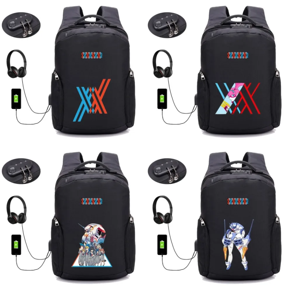 Аниме DARLING в FRANXX рюкзак с зарядкой USB портфели для школьников школьная сумка Mochila