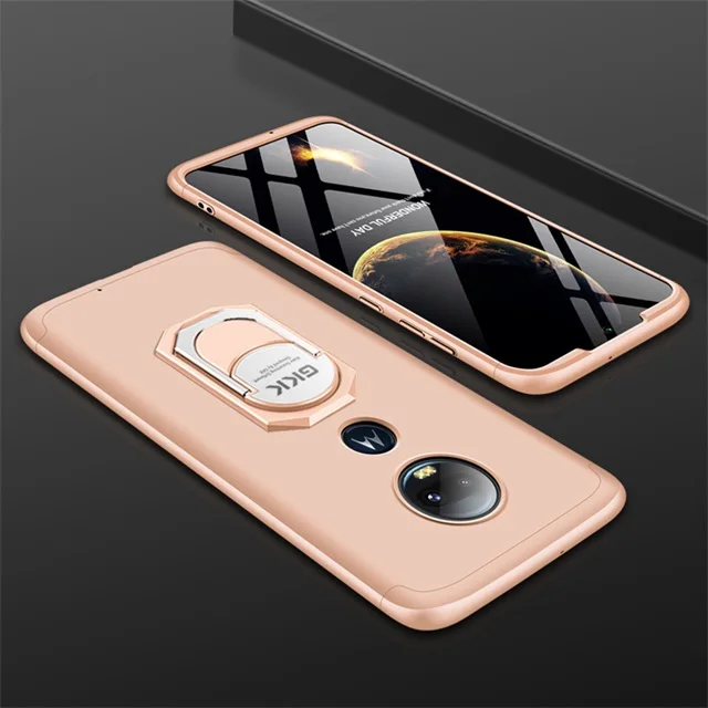 gold Чехол для Motorola Moto G7 Plus, роскошный защитный чехол с магнитным кольцом, противоударный чехол для MOTO G5s Plus G7 G6 - Цвет: gold