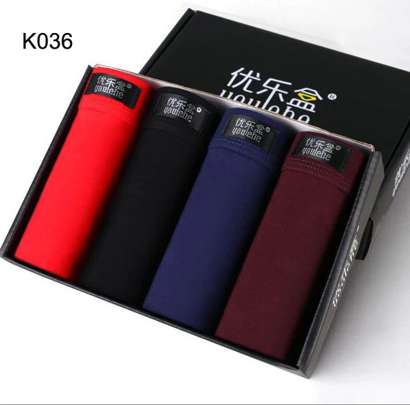 K036 4 шт./лот нижнее белье для мужчин Модальные боксеры Cuecas дышащее, удобное нижнее бельё для мужчин s дешевые Боксеры Шорты Calzoncillos Боксеры Шорты - Цвет: K036