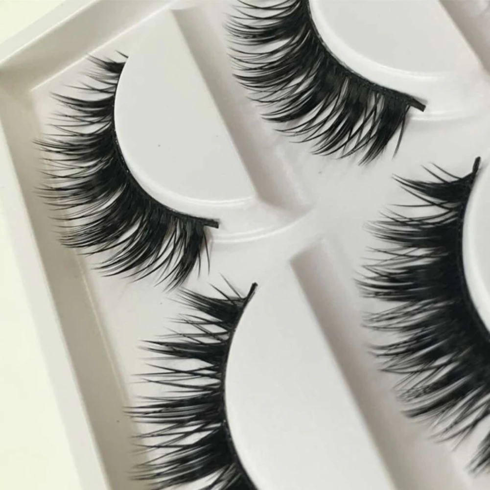 5 Pairs Long Natural Thick Black Crossing False Eyelashes Base Makeup Eye Lashes | Красота и здоровье