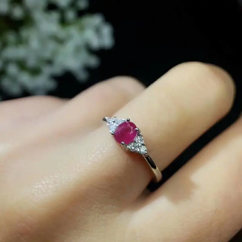 Shilovem, серебро 925 пробы, натуральный рубин, кольца, хорошее ювелирное изделие, Свадебные новые женские модные на юбилей, открытые 4*5 мм, bj040566agh