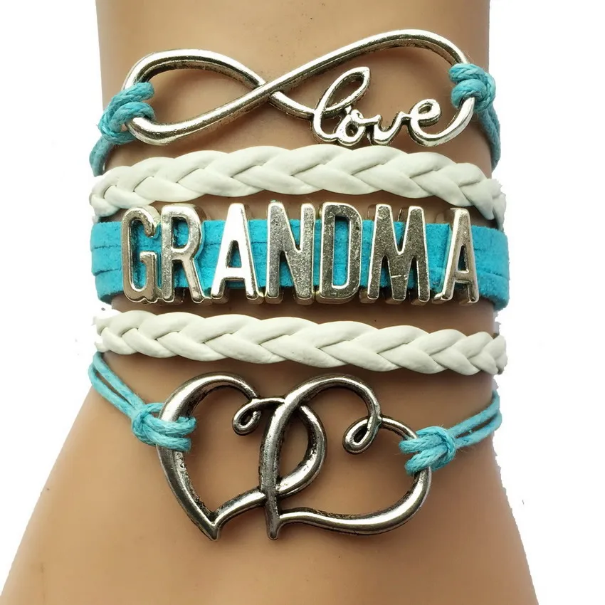 Прямая доставка Бесконечность со словами &quotLove Grandma&quot браслет-Женская мода день