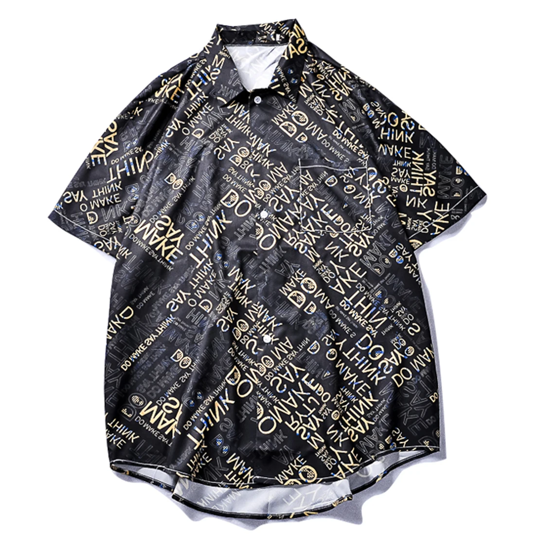 Full Letter Printed Mens T Shirts 2019 Summer Hip Hop Casual Hawaii Island Holiday Male Short Sleeve Streetwear | Мужская одежда