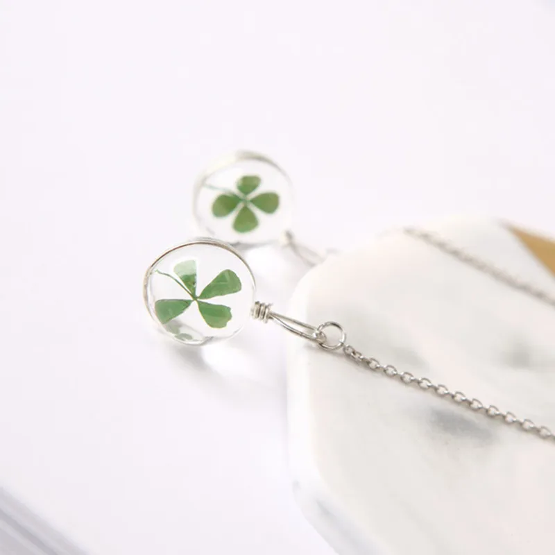 Корейская мода для девушек элегантное стеклянный шар цветок серьги гвоздики