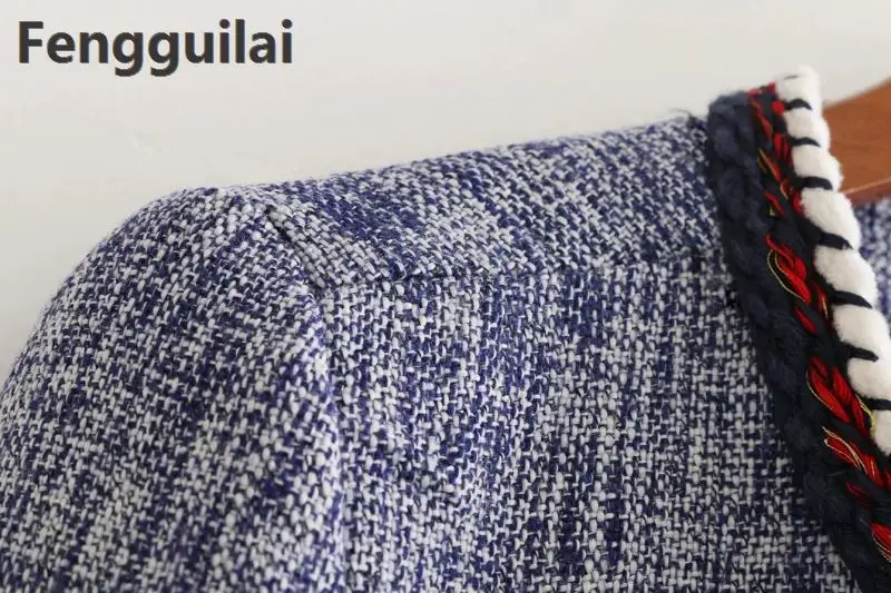 Женское твидовое пальто очаровательное Пальто с отделкой по краю Осень-зима |