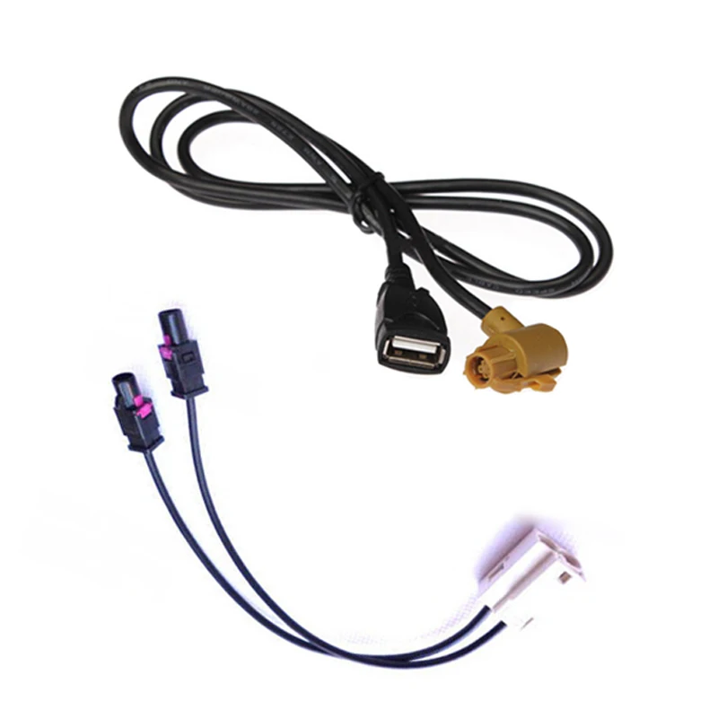 Biurlink USB Flash Drive Audio Cable/Fakra Antenna Adapter Transfer Wiring for RCD510 RNS315 Volkswagen Golf Tiguan Passat | Автомобили и