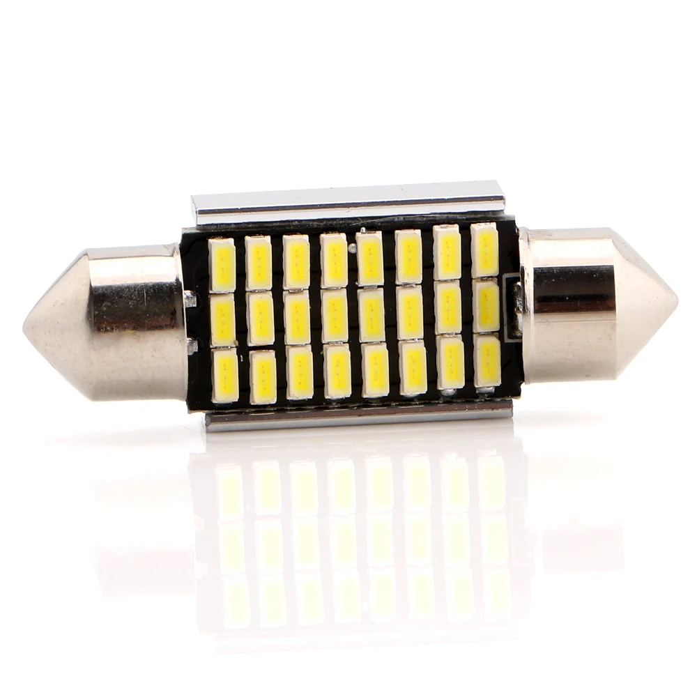4X 10X 50X 200X 36 мм Festoon C5W Canbus 3014 24 SMD светодиодный светильник потолочный купольный