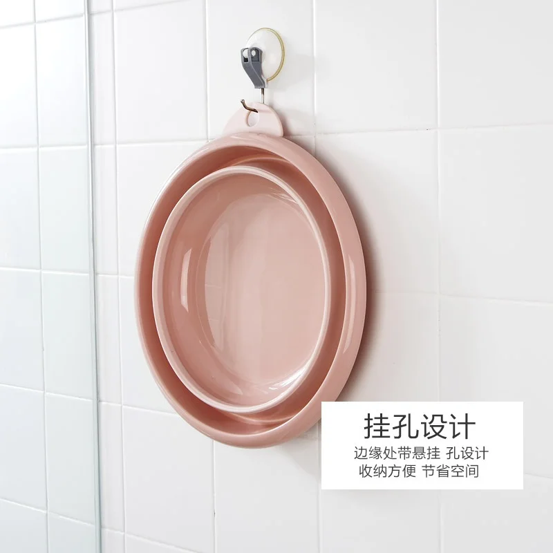 Folding washbasin children's home travel plastic portable compression basin thickening | Дом и сад