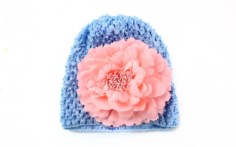 Brand Baby Girls Hat Cotton Knit Floral Beanie For Spring Autumn Caps With Big Flower Winter Children's Hats | Детская одежда и