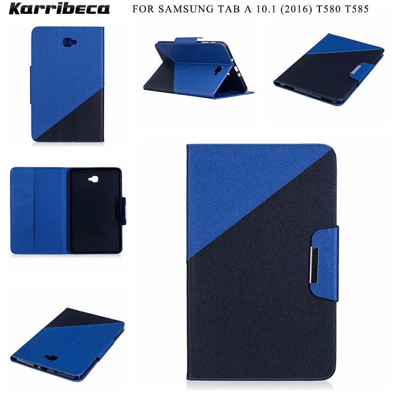 Флип PU Кожаные кожа чехлы на Samsung Galaxy Tab A 10.1 (2016) T580 T585 планшета чехла двухцветный