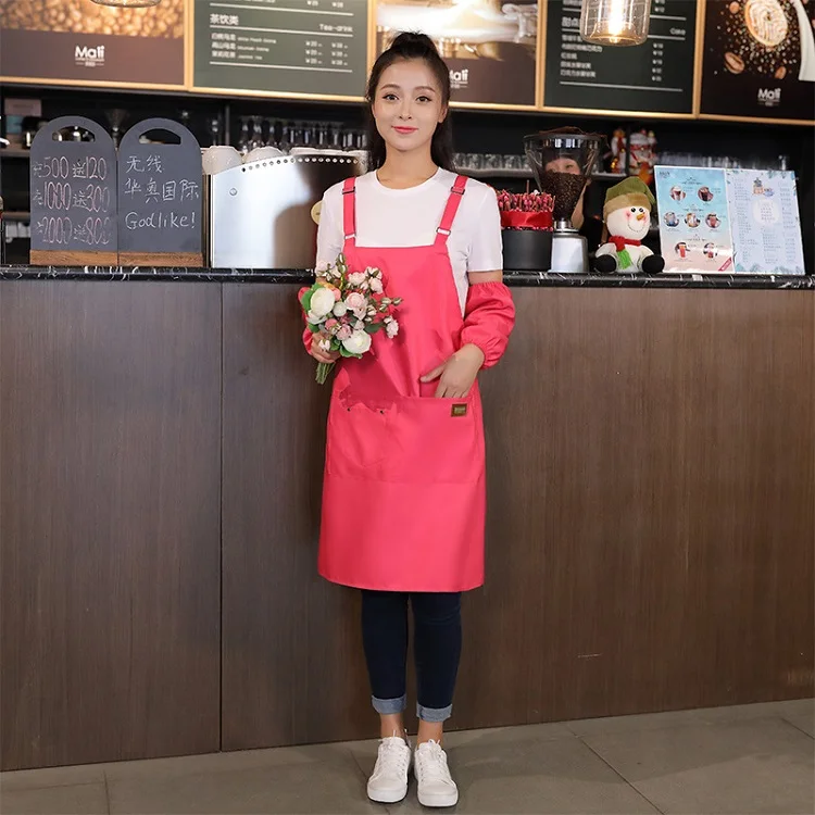 Only apron Модный кухонный фартук для приготовления пищи для женщин и мужчин, Рабочий Фартук, нагрудник с карманами для выпечки ресторана, передник с логотипом на заказ, подарок - Цвет: Only apron