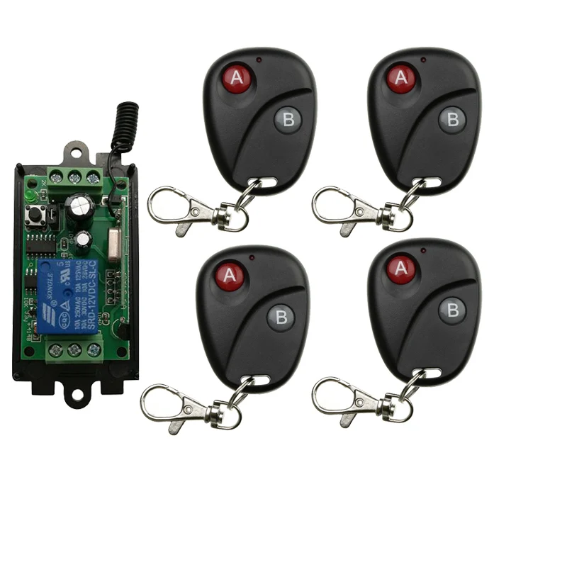 

DC 12V 1 CH 1CH RF Wireless Remote Control Switch System Transmitter with Two-button Receiver Garage Doors /window /lamp