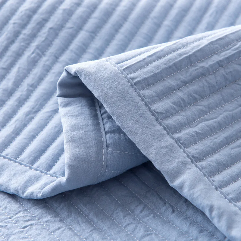 Одеяло однотонное хлопковое стеганое покрывало с вареным макароном супермягкое