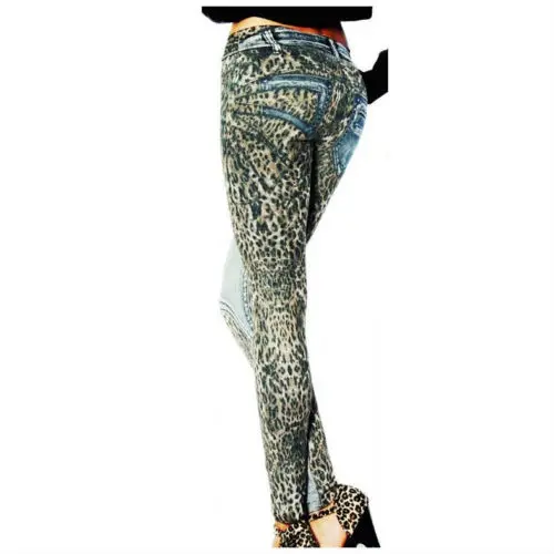 Женские леопардовые облегающие леггинсы с низкой талией эластичные новинка