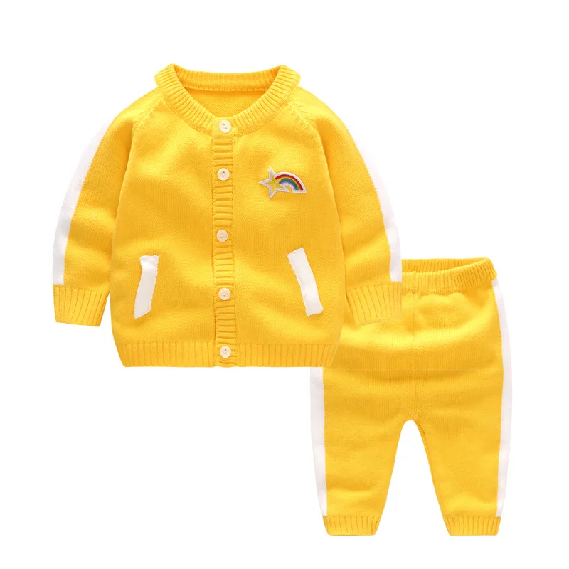 Casual Clothes Set for Newborn Baby Boy Girl Knit Jacket+Sweater Pant Spring Suit Infant Toddler Outfits 2019 | Детская одежда и