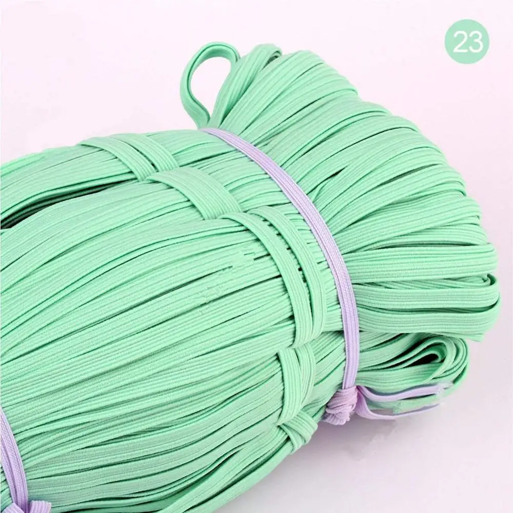 23 Light Green 5Y 6 мм эластичная лента цветная мягкая латексная пряжа эластичная лента s резинка DIY для беременных детей Швейные сумки с аппликацией аксессуары - Цвет: 23 Light Green 5Y
