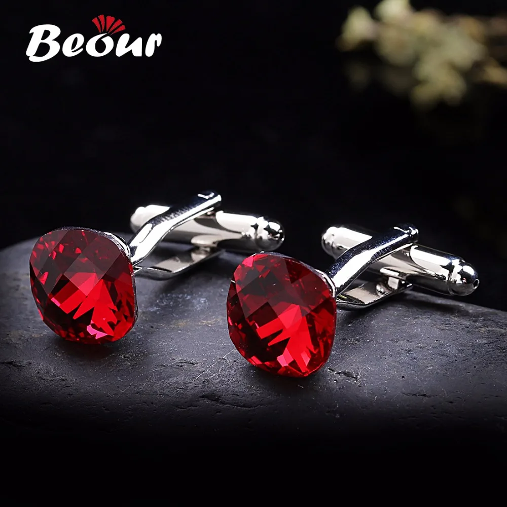 Романтика Красный Кристалл Запонки|red crystal cufflinks|crystal cufflinkscufflinks cufflinks |