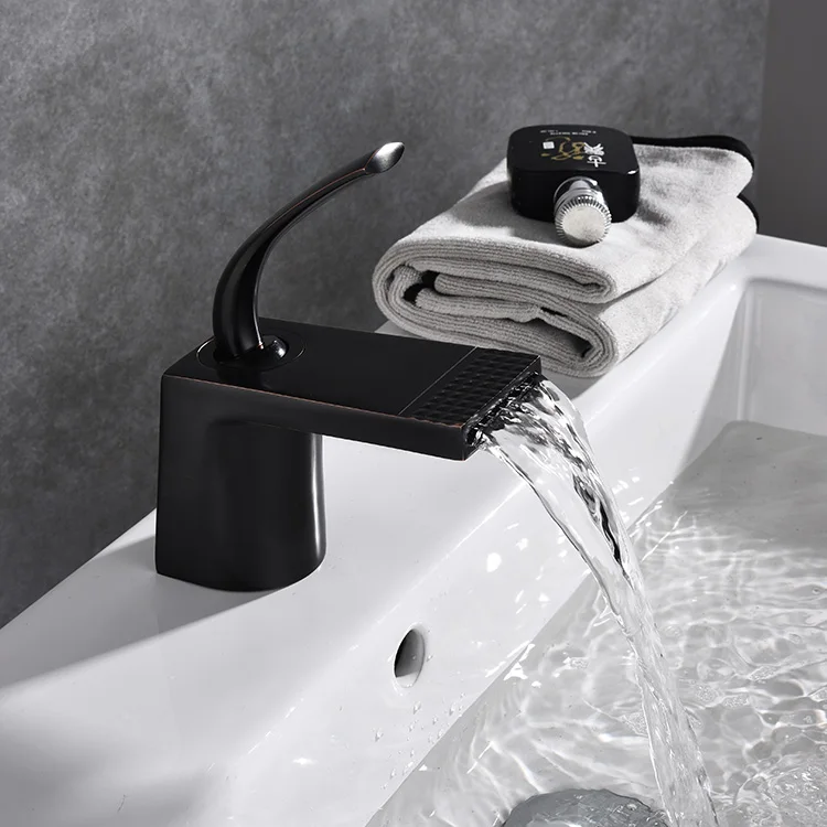 Azeta Modern Basin Faucet Brass Chrome Bathroom Waterfall Tap Deck Mounted Washbasin Mixer Single Handle AT8889 | Обустройство дома