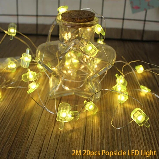 Popsicle LED light 2 м светодиодный струнный светильник s украшение DIY Фламинго вечерние украшения 10 светильник s Единорог Декор летние вечерние принадлежности свадебный Декор Светильник - Цвет: Popsicle LED light