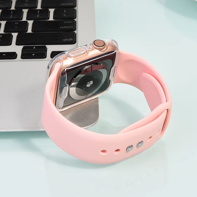 For apple watch case TPU Cover Full bumper applewatch 44mm 42mm Iwatch band 38MM 40 apple watch serie 6 SE 5 4 3 2 1 accessories