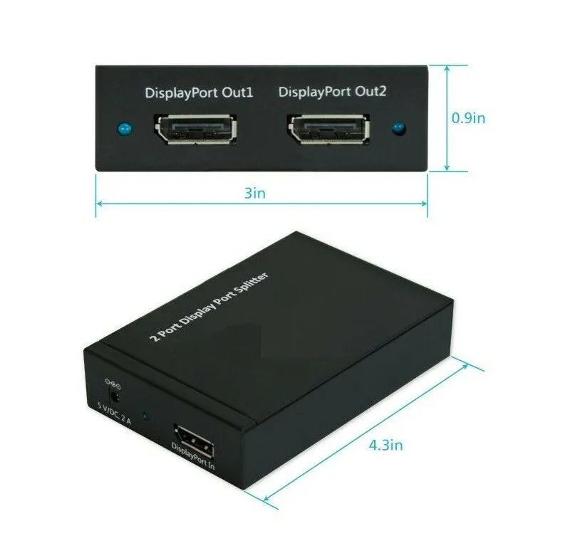 1x2 // 1 In/ 2 Out сплиттер DisplayPort HDMI Full HD Display Splitter 1.2a 4k x 2k бесплатная доставка|Кабели VGA| |