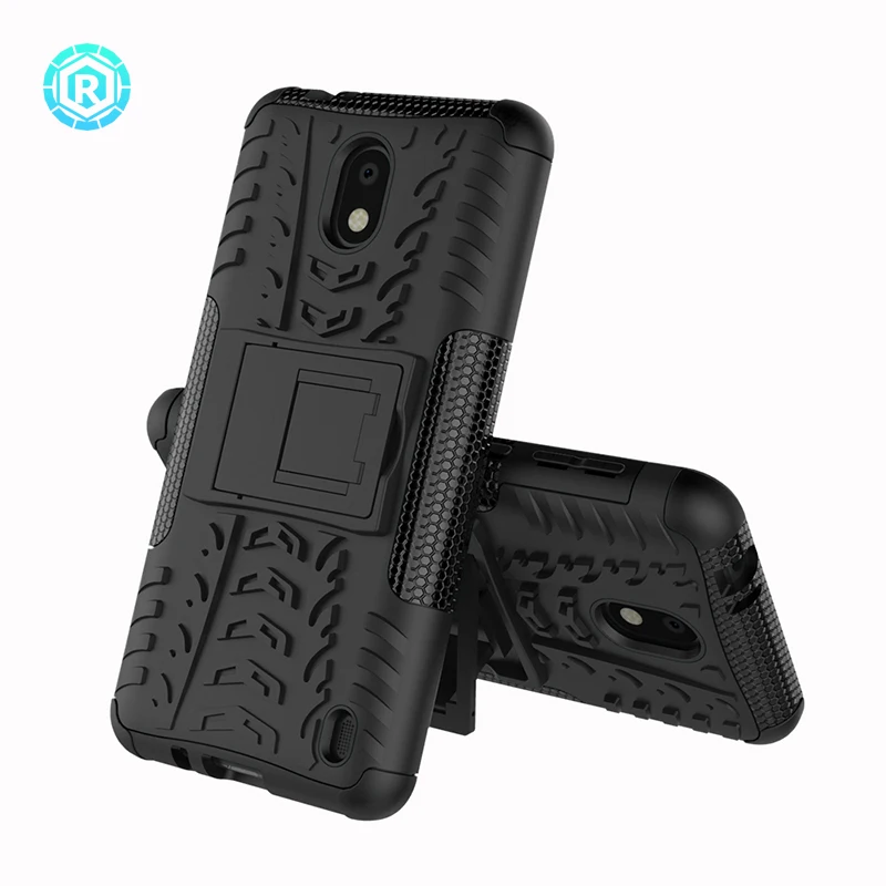 R For Nokia 2 Case Heavy Duty Armor Slim Hard Tough Rubber Cover Silicone + plastic Phone |