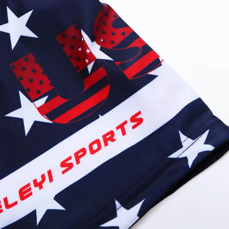 Teleyi Pro Team США велосипедная одежда для мужчин лето короткий рукав Велоспорт Джерси набор MTB шоссейный велосипед трикотажный комплект анти-УФ велосипедная одежда
