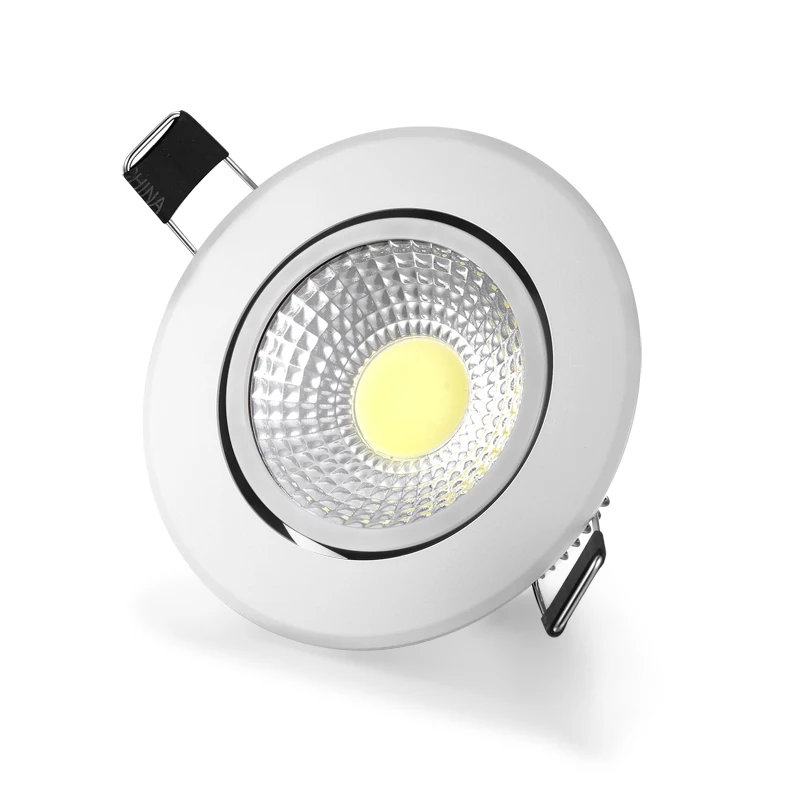 Dimmable светодиодный COB вниз светильник AC110V 220V 3W 5W 7W 12W Встраиваемый точечный