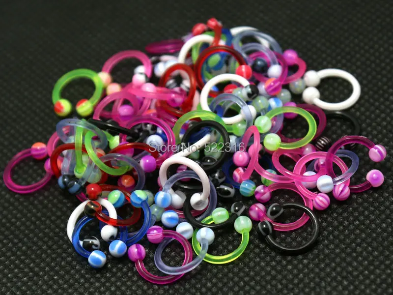 100 шт. круглые акриловые кольца для пирсинга 3 мм 3mm balls piercing cbrhorseshoe ring | Отзывы и видеообзор