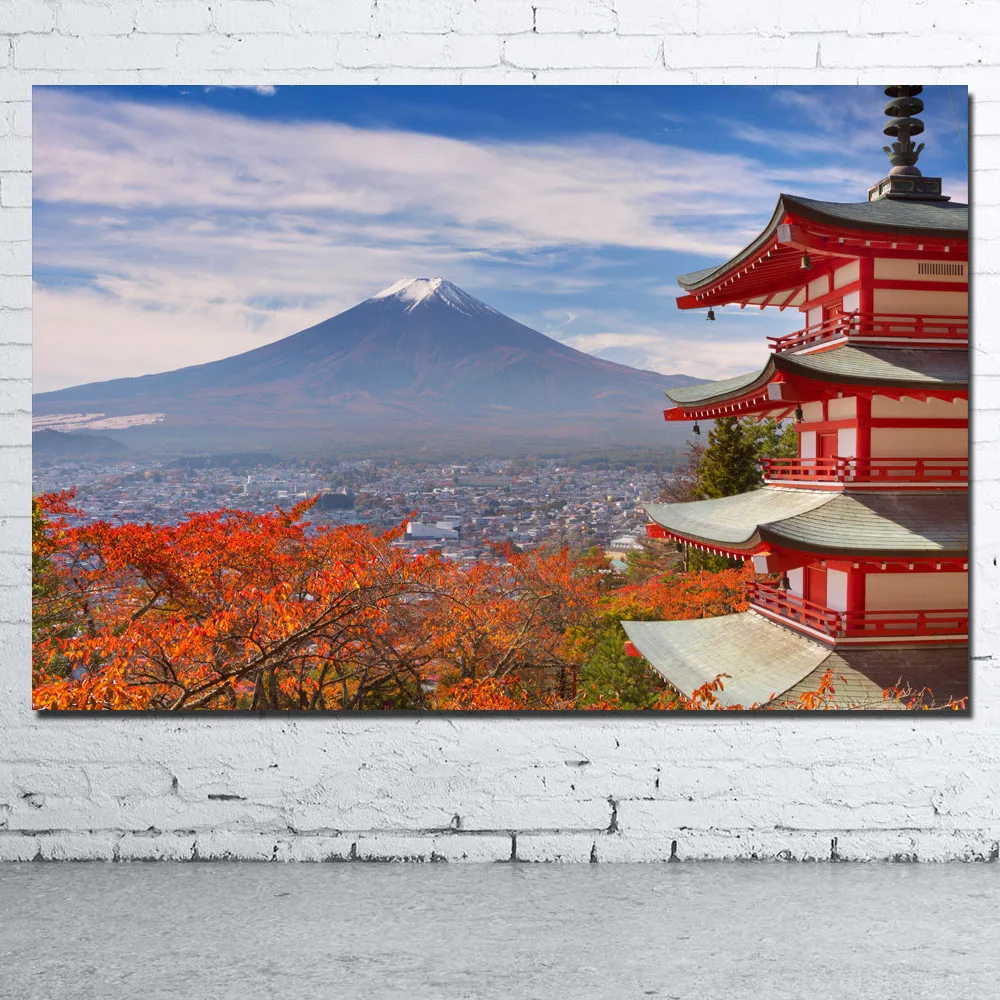 Японии Фудзи изображение напечатано холст ткань стены искусства плакат для