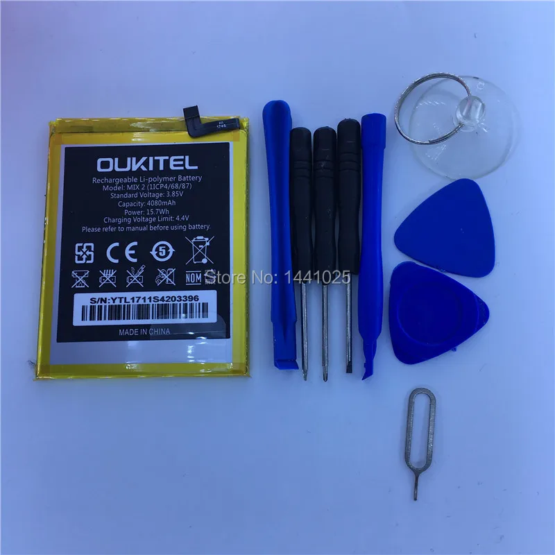 

2 pieces / lot for OUKITEL MIX 2 battery 4080mAh Long standby time Mobile phone battery for OUKITEL mix 2 Mobile Accessories