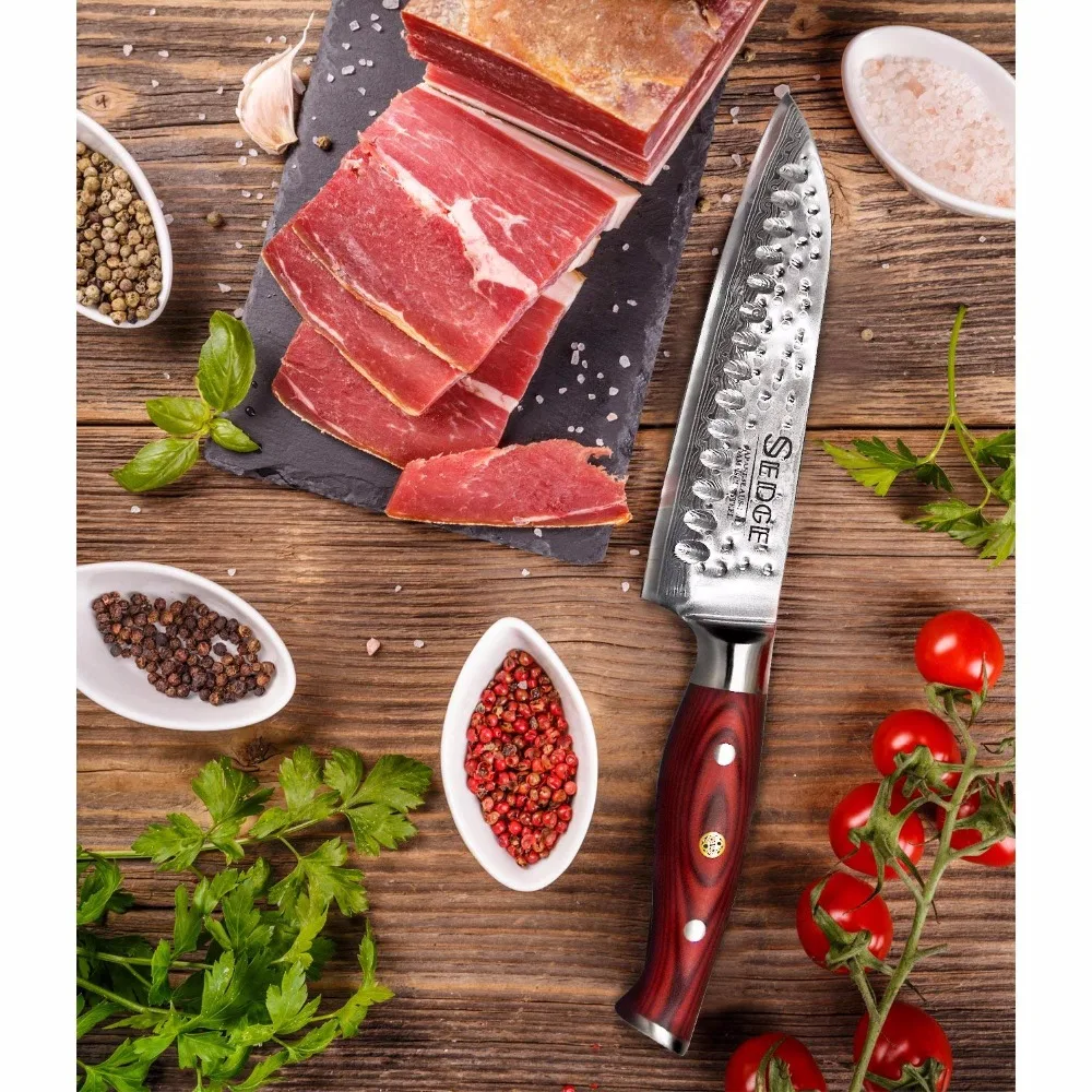 Нож Sedge Santoku-японский 67 слоев кухонный нож из нержавеющей стали для дамасской HC